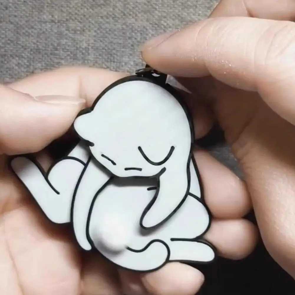 1PC Black Cat Keychain Cute Kawaii KeyRing Novelty White Cats Play Balls Keychain M250604