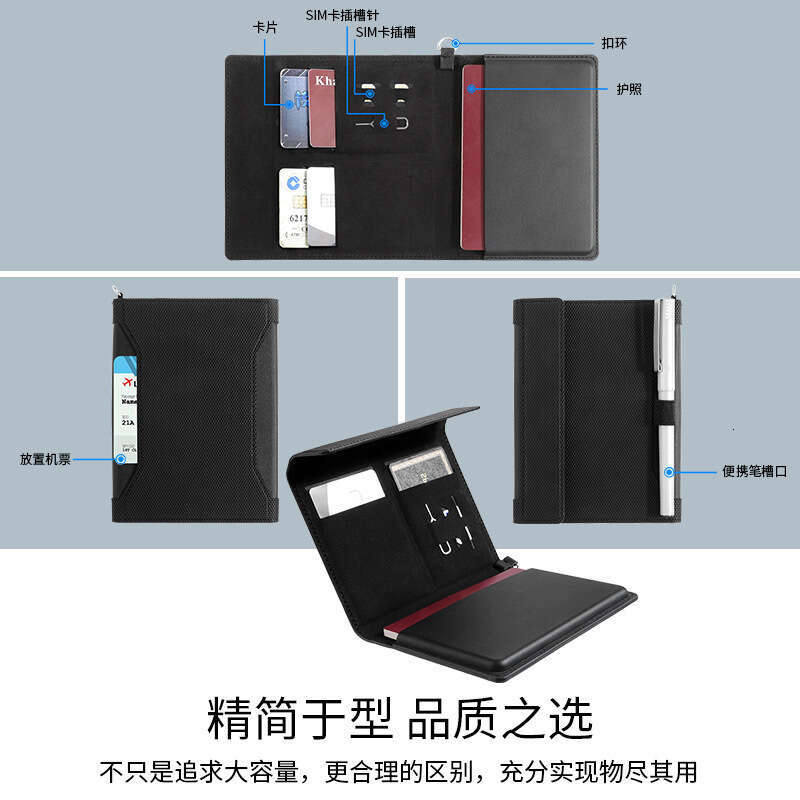 Leather Document Card RFID Anti-theft Multi-functional Case Travel Ticket Holder Passport Cover