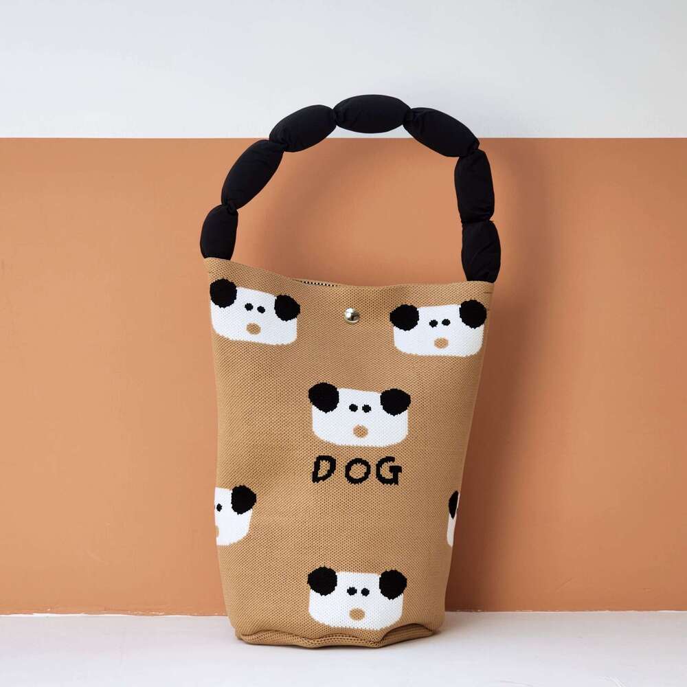 High-End Knitted Shoulder Stylish Versatile Handbag, Street Shopping Large Capacity Bag, Commuter Bucket Bag