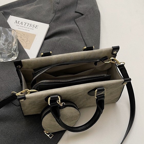 Women's Handbag 2025 New Free Shipping Fashion Color-blocking Retro Versatile Shopping Bag Simple Commuter Shoulder Designer Crossbody Bag