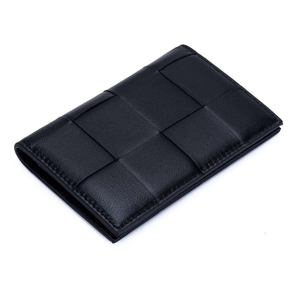 High-end Sheepskin Holder Women's New Fashion Woven Passport Cover Multi-functional Document Organizer Wallet