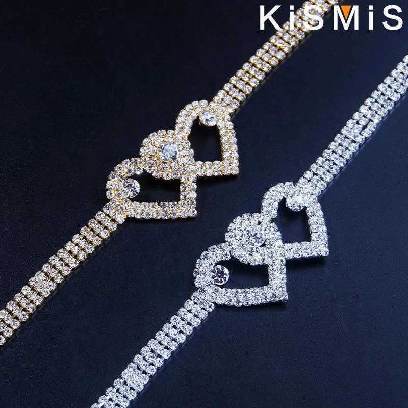 Boho Crystal Heart Anklet for Women Adjustable Rhinestone Foot Jewelry Perfect for Summer Beach Parties and Special Occasions W250604