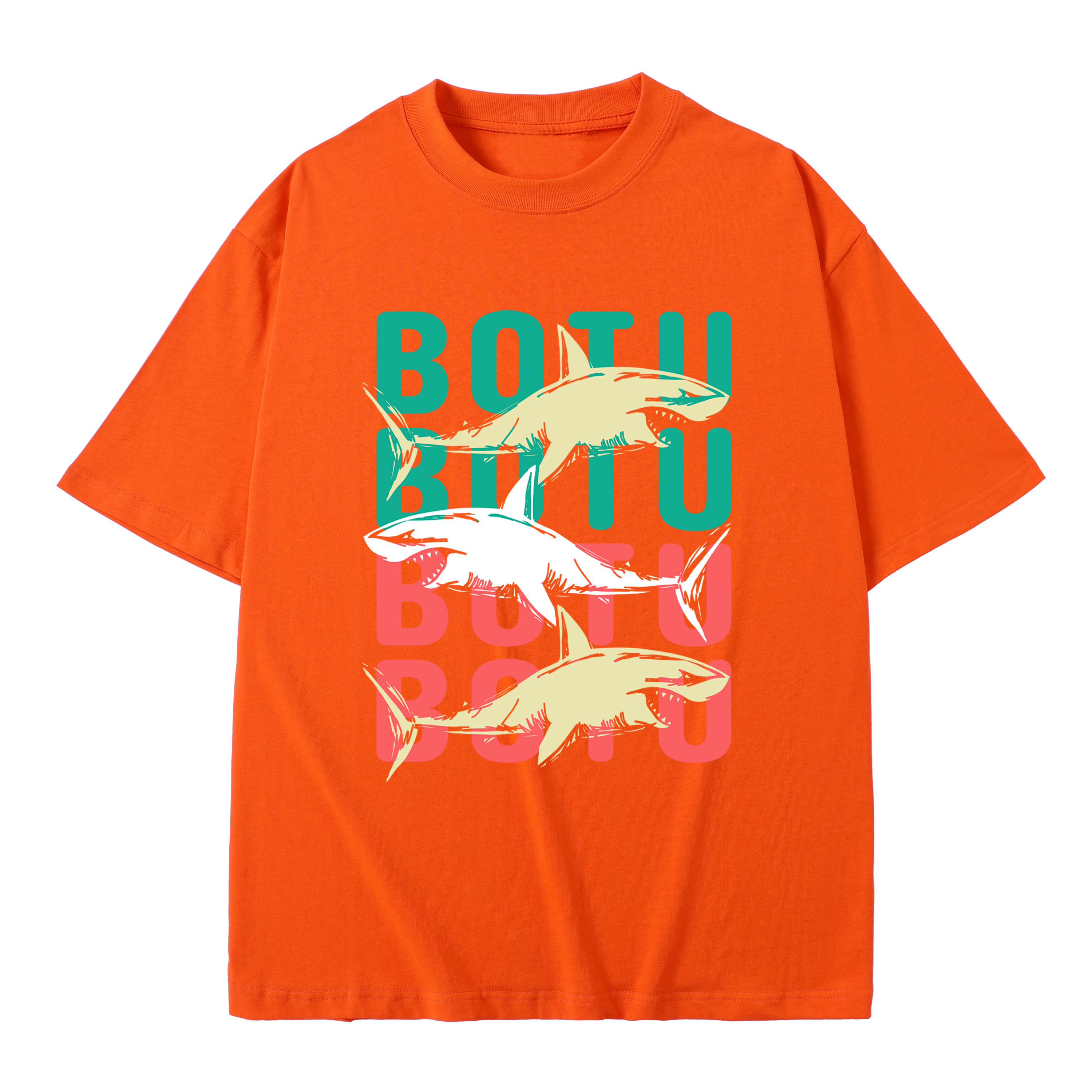 T-shirt men's top designer cotton T-shirt the Great White short sleeved clothing high-quality fashionable T-shirt BROADTRUE