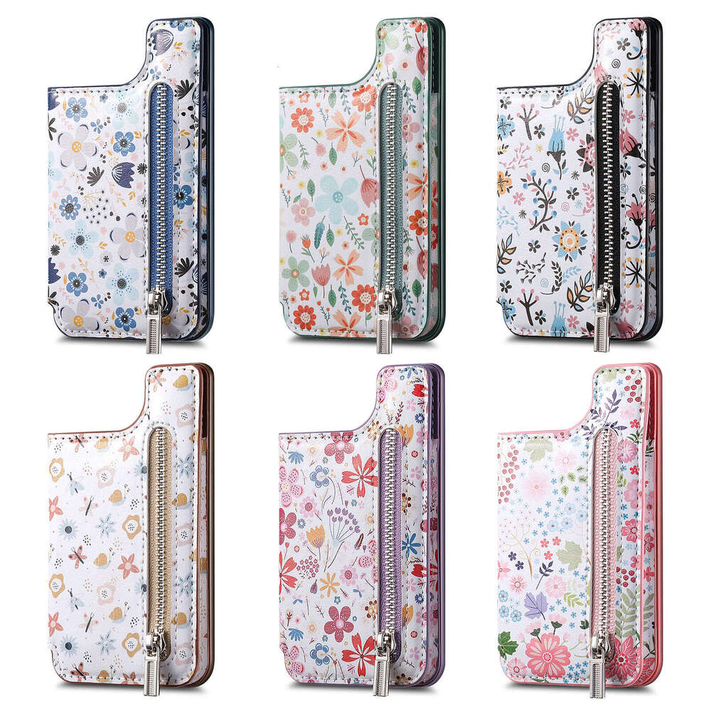 Multifunctional Phone Sleeve Painted 3M Adhesive Back Wallet Case Insert Stand RFID Zipper Card Holder