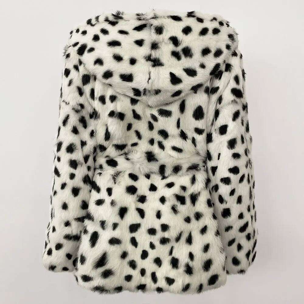 MENINA 2025 Real Natural Rabbit Fur Short Coat Leopard Belt Winter Jacket Women Thick Warm Elegant Outerwear Streetwear Fashion