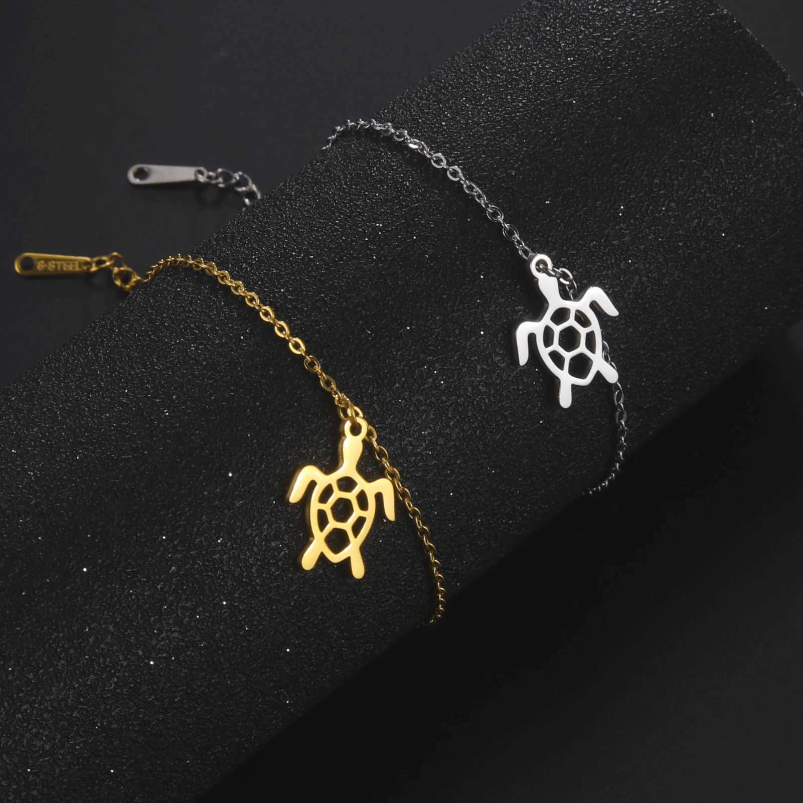 Cute Turtle Anklet Stainless Steel Animal Tortoise Bracelet on the Leg for Women Beach Summer Accessories Jewelry Gift W250604