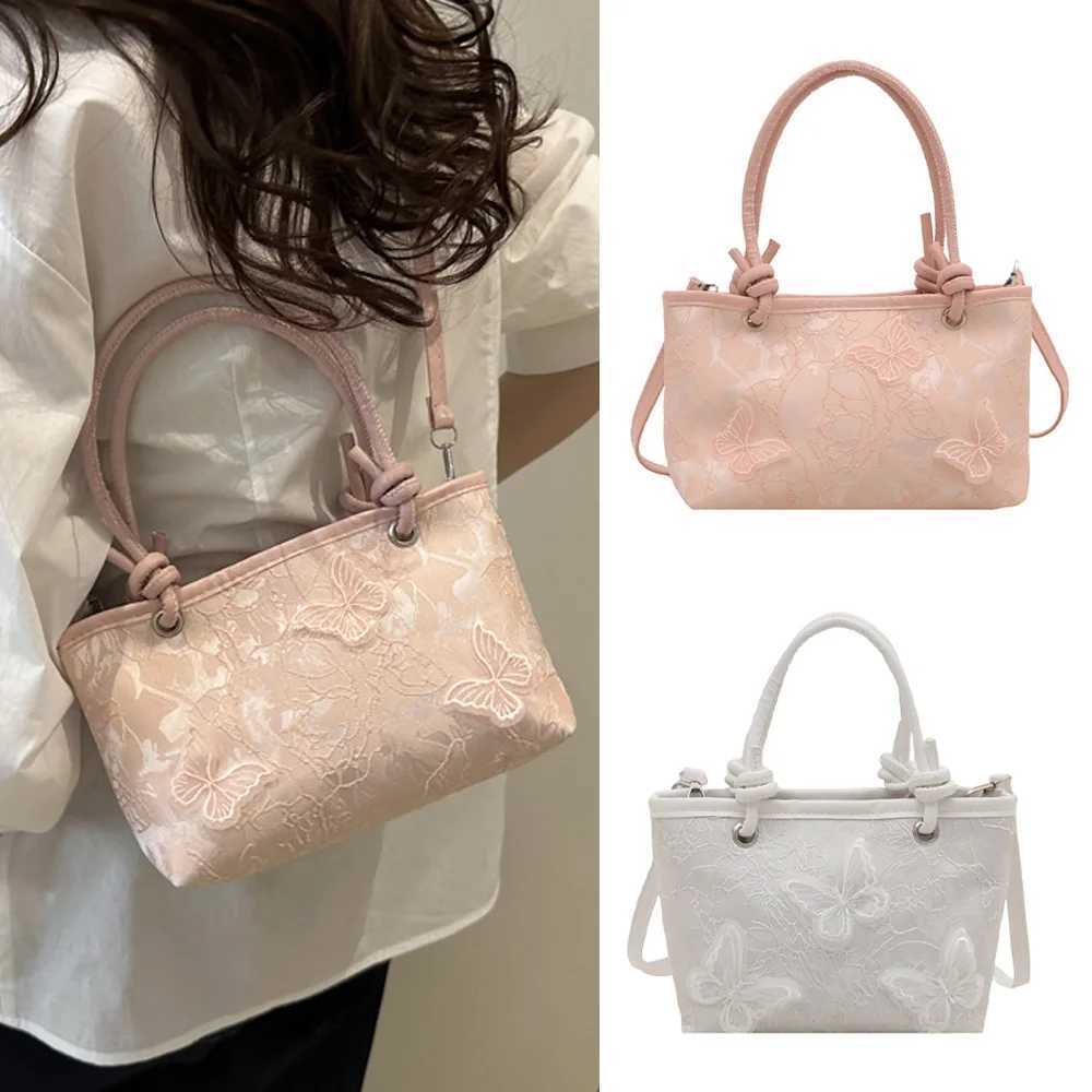 Beautiful lace butterfly trendy embroidery handbag fashionable summer large-capacity elegant single-shoulder crossbody bag A-DH XJ250604
