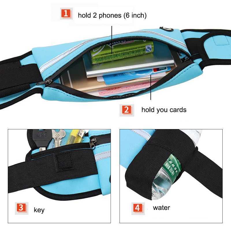 Running Belt Waist Bag with Water Bottle Holder Sports Fanny Pack for Women Men Hydration Phone Holder Pouch W250604