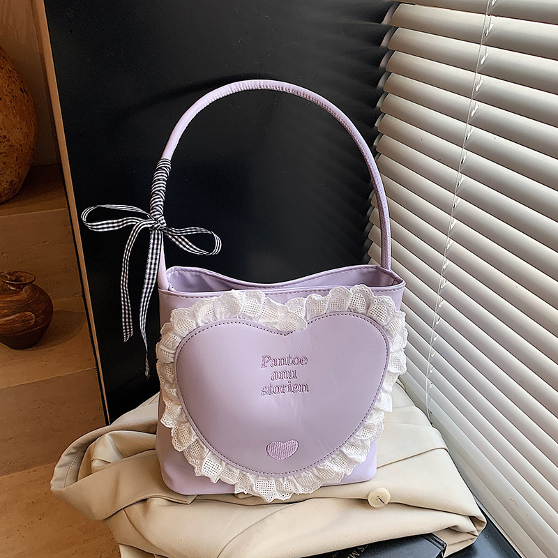 designer Korean Style Simple Casual Women's Bag 2025 New Trend Fashion Underarm Bag Handbag Free shipping Ballet Style Lace shopping bag Bucket B