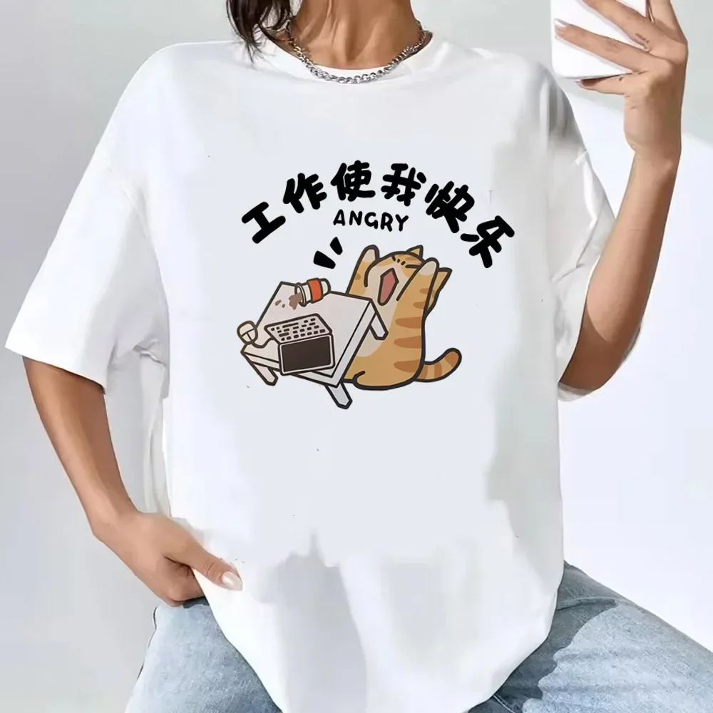 New Men Women T Shirt Pullover Oversize Korean version Cartoon Cat Group Printed T-Shirt Casual Short Sleeve Couples Designer T-Shirt