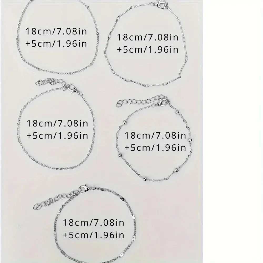 Layers Leaves and Beaded Cuban Chains. A Set of Summer Beach Anklets for Women Girls Shiny Anklets with Jewelry W250604