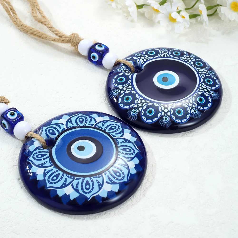 Vintage Eye Pattern Flower Resin Keychain Turkish Evil Eye Colorful Pattern Carabiner for keys Car keyring Gifts for Women Men M250604