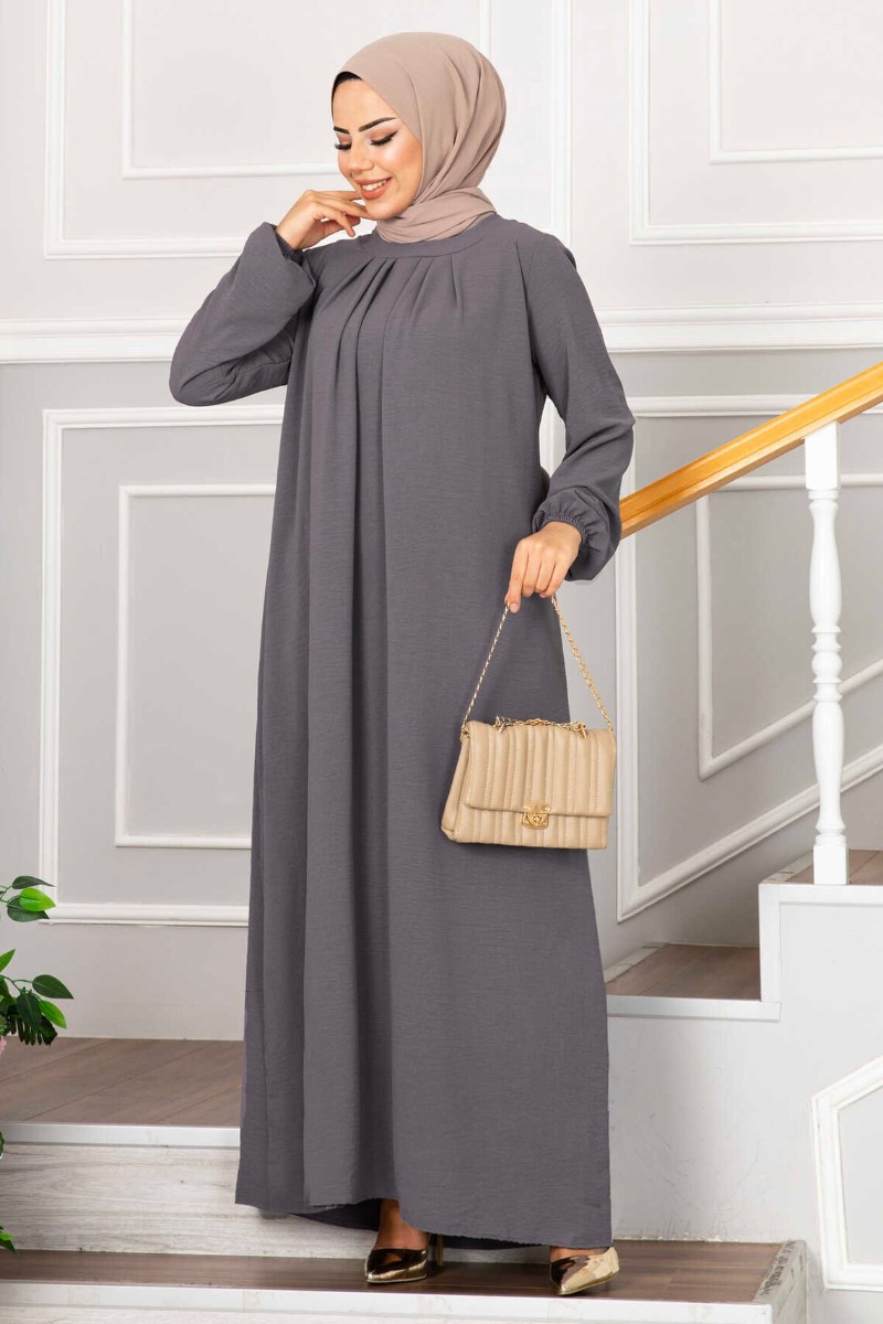 Solid Color Long Dress Muslim Islamic Clothing Dubai Abaya Muslim Dress Hitam Pakistan Dress for Women Butterfly Black Abaya
