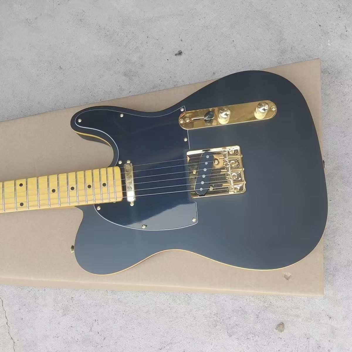 Electric guitar, factory customized, made of maple and peach blossom wood, matte gold TL, in stock, fast and free shipping