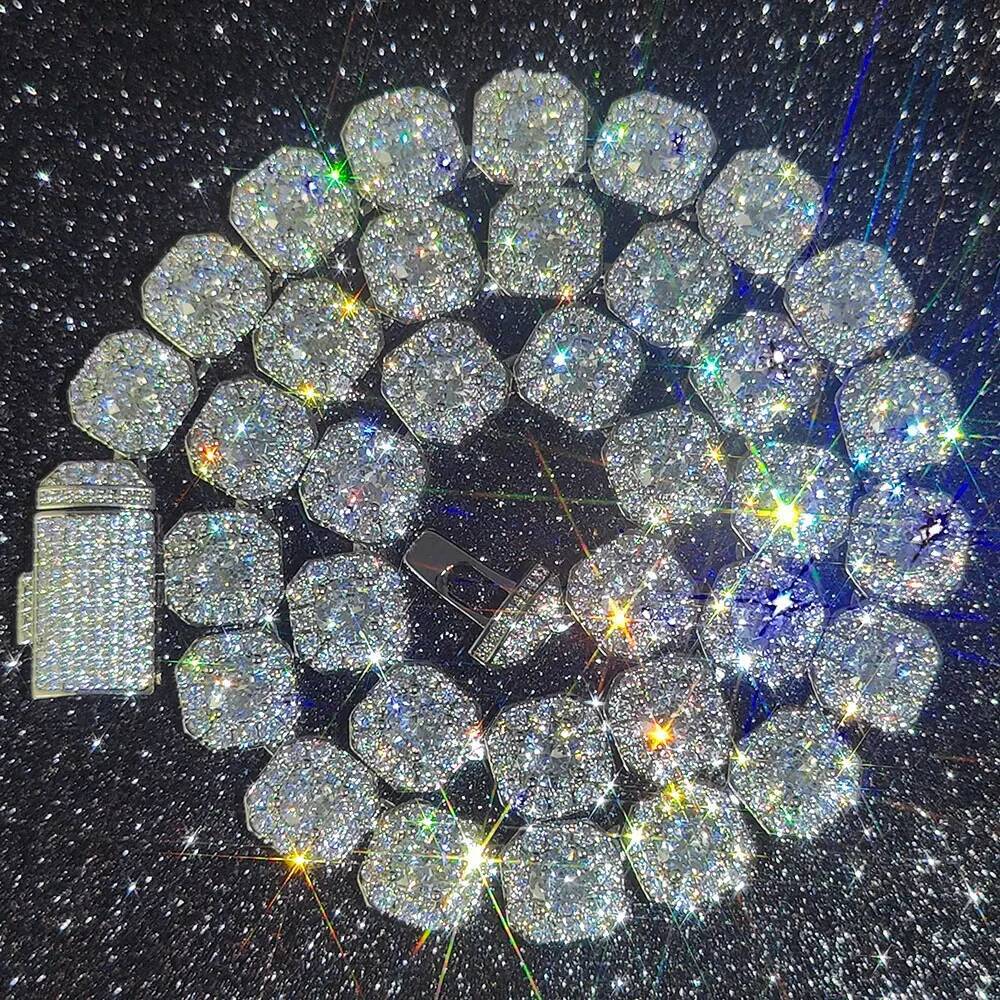 10/12MM Clustered Tennis Chain for Men Necklace Hip Hop Iced Out Zirconia Brass Rapper Rock Choker Jewelry