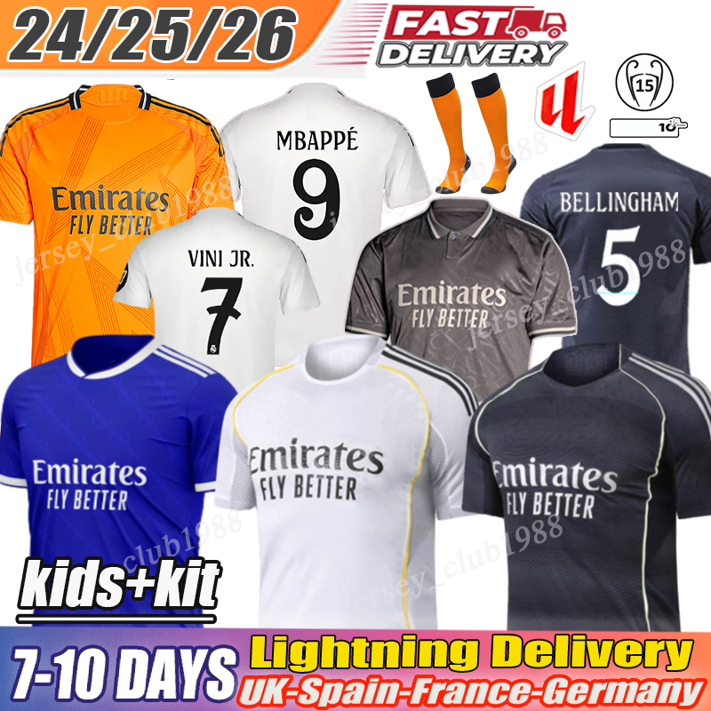 24 25 26 madridSoccer jersey #9 MBAPPE Jersey BELLINGHAM shirt VINI JR football shirt Valverde Endrick RODRYGO Arda Guler Courtois reals madrid25 26 kids kit