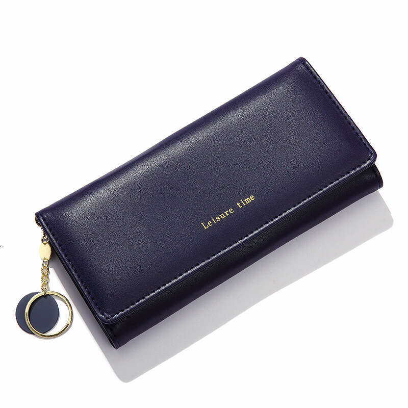 Genuine Leather Long Style Solid Color Card Holder Large Capacity Women's High-end Zipper Fashion Wallet for Women