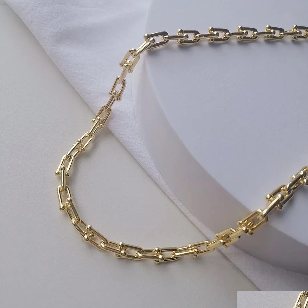 Pendant Necklaces Necklace Bracelet Thin Ushaped Horseshoe Hardware Designer Gold For Women Men Couple Fashion Watche Top Quality We Dh3Vw