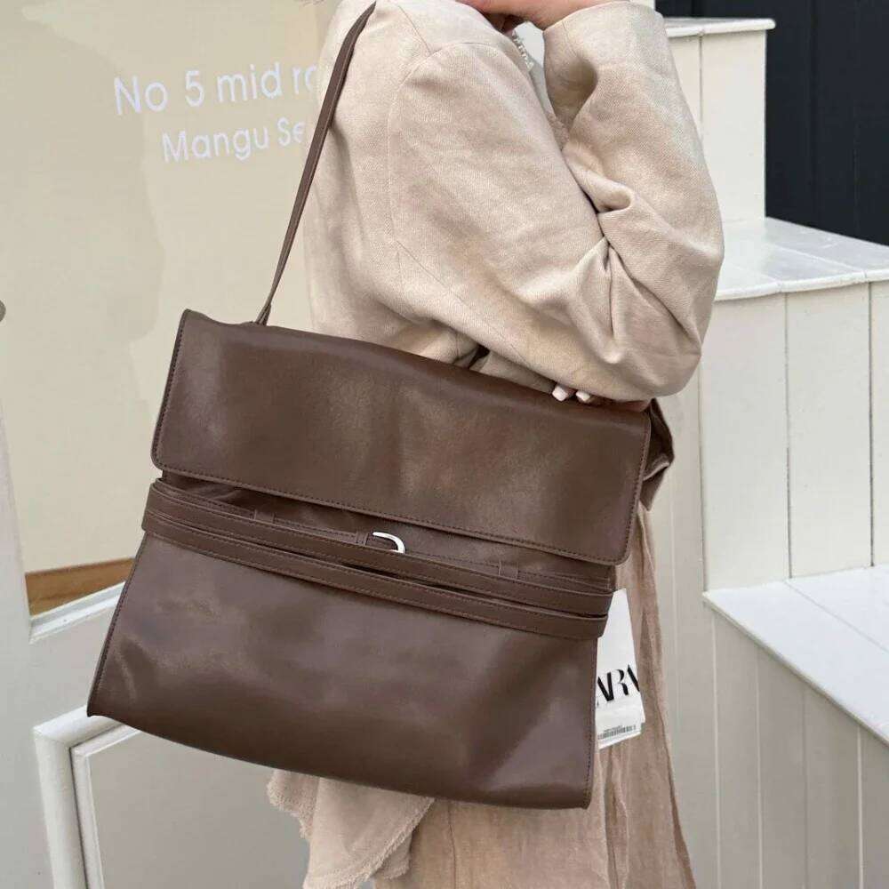 Motingsome 2025 New Designer Bags Cowhide Leather Woman Bag Shoulder Handbag Messenger Tote Hobos Female Purses Black