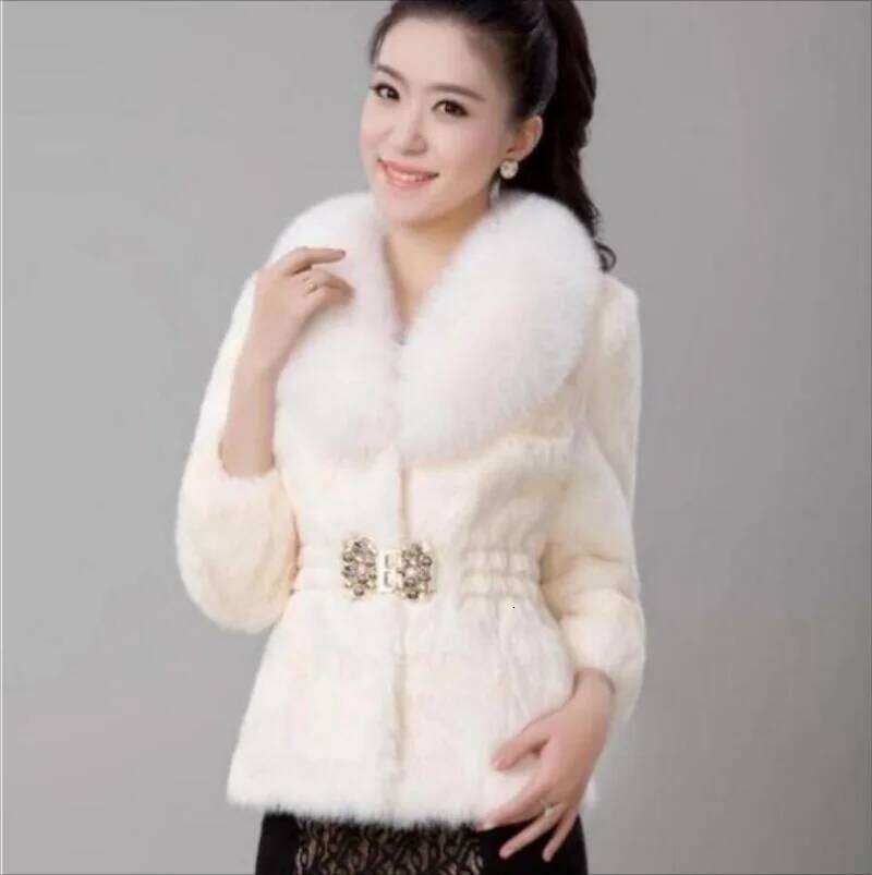 New autumn and winter clothing mink jacket fashion slim-fit imitation fox collar women's coat