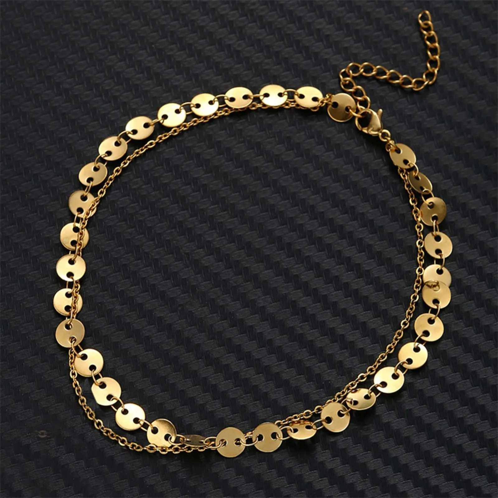 304 Stainless Steel Stylish Link Cable Chain Multilayer Layered Anklet Sandals Barefoot Beach Leg Bracelet 25cm(9 7/8) long W250604