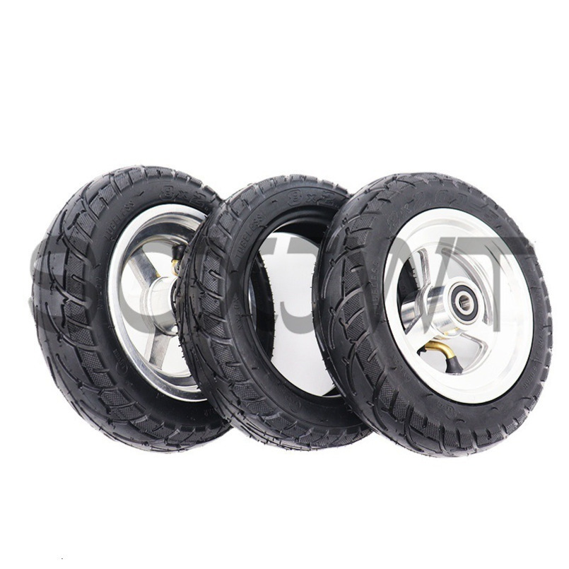 8x2.00-5 8inch Electric Scooter Disc Brake Wheel Hub Thickened Vacuum Inner and Outer Tube Solid Tire