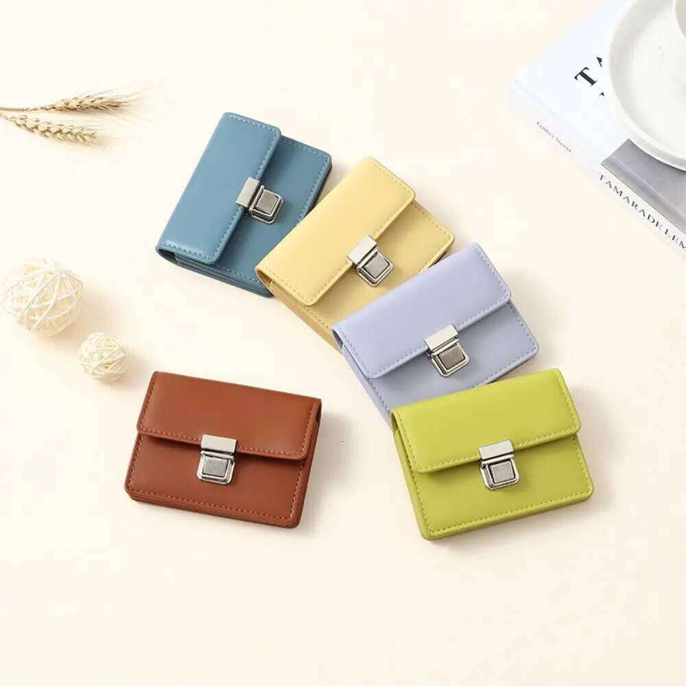 Fashion PU Leather Women Wallets Large Capacity Portable Money Bag Solid Color Small Coin Purse Female
