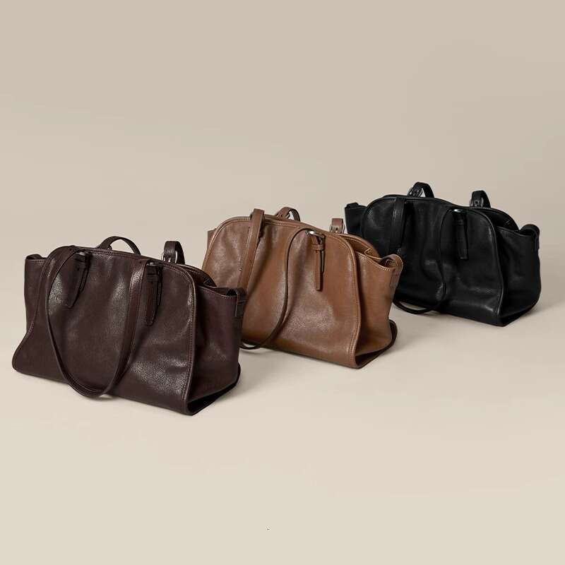 Women's Bags Designer Women's Bags Designer Qiu Zhen Vegetable Tanned Top Layer Cowhide Handbag Crossbody Genuine Leather Large Capacity Com