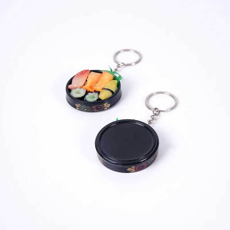 Simulation Food Keychain Pendant Funny Gift Lunch Box Sashimi Toys Party Couple Car Bag Key Rings W250604