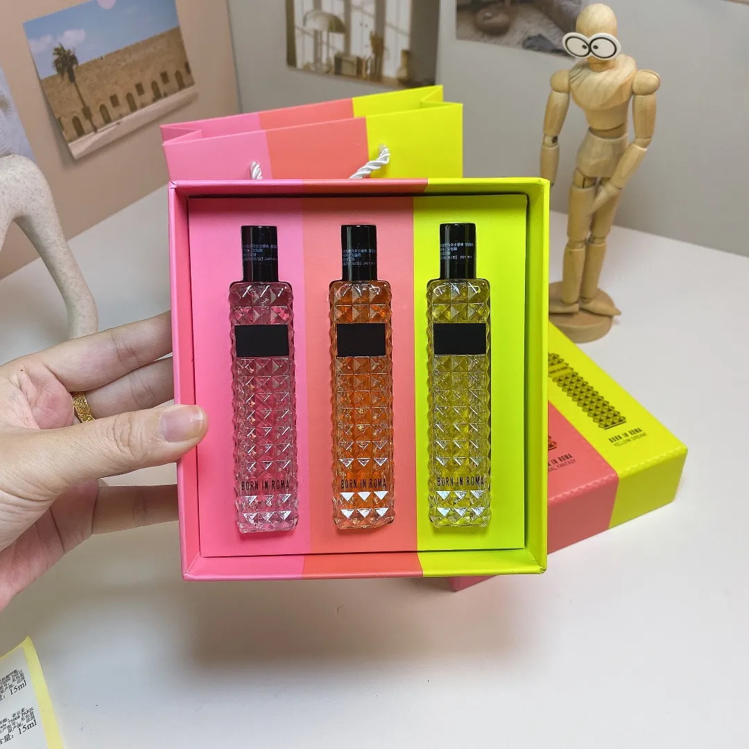 10A Senior designer high quality gift box strong coral fantasy man women's perfume 15ml 3 piece set lasting smell eau de hoodette unisex cologne 