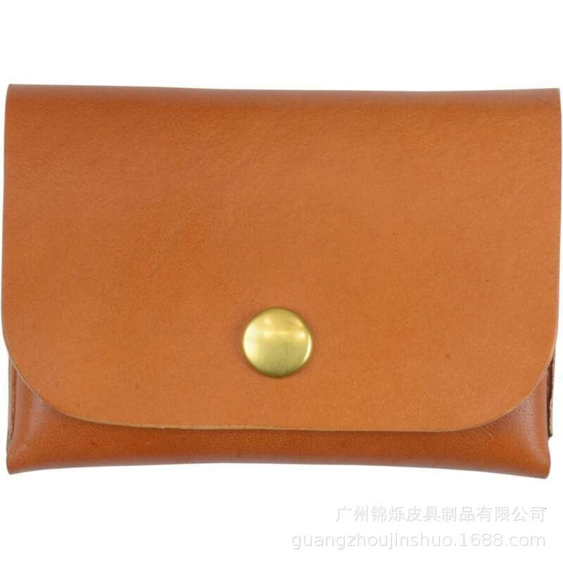Hot Selling Compact Men's Genuine Leather Short Snap Button Wallet High-end Solid Color Portable Small Bag