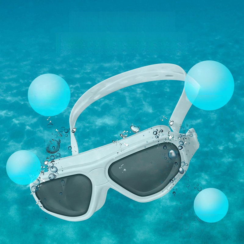 UV Protection Anti-Glare Large Frame Anti-Fog Waterproof Swimming Goggles and Swim Cap Set