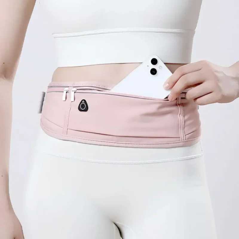 Unisex Outdoor Marathon Running Reflective Waist Bag Elastic Water Bottle Sports Waist Bag Large Capacity Anti-Theft Phone Bag W250604