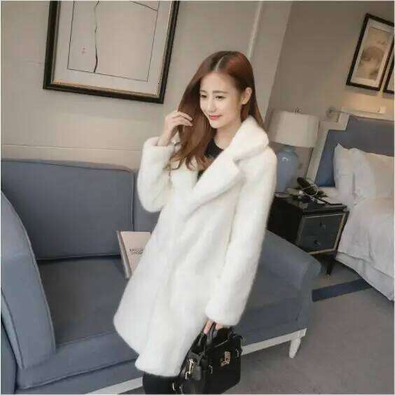 Lmitation Mink Plush Coat Female 2021 Winter Thick High end Rex Rabbit Hair Plus size Warm Women Faux Fur Coats