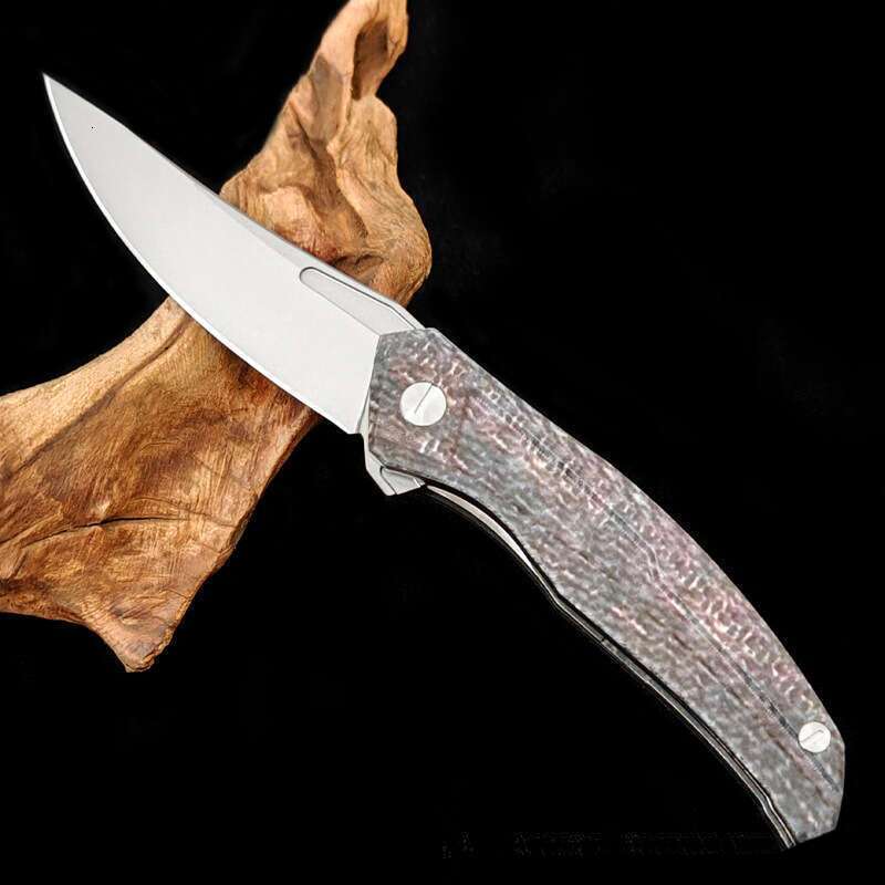 Bear head folding D2 steel outdoor camping portable self-defense sharp survival pocket knife