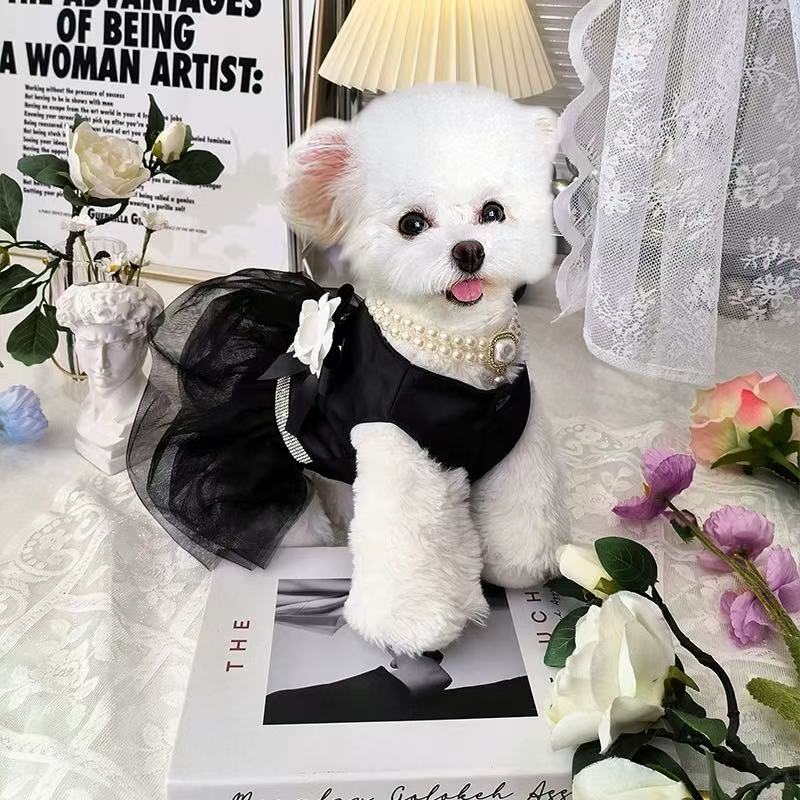 T00378 Spring new dog clothes pet dress cat skirt small dog Yorkshire Bichon wedding dress