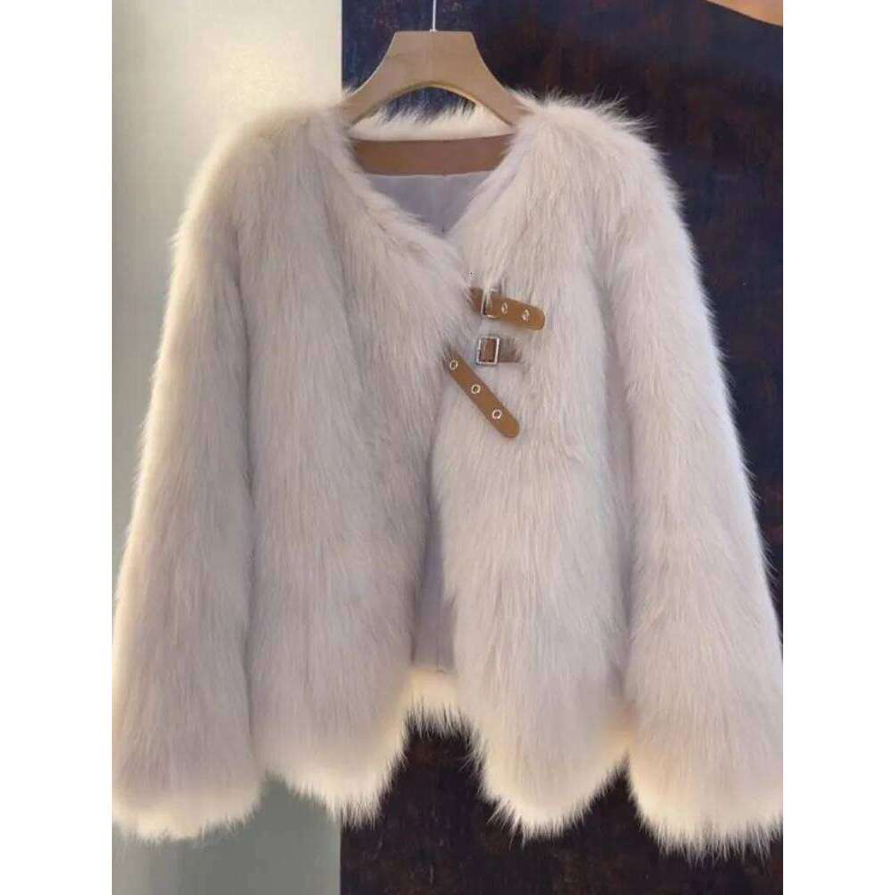 Formal Eco-Friendly Jackets Women Outwear 2025 Autumn Winter New Coat Female Fashion Loose Long-Sleeved Fur Jacket