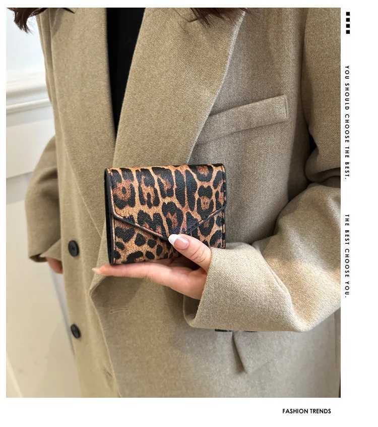 Leopard Wallet Fashion Portable Short Wallets Coin Purse Bag Mini Envelope Handbag Earphone Bag XJ250604