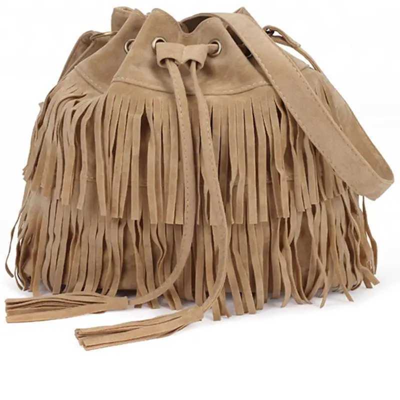 Suede Fringe Women Messenger Bags Tote Handbag Tassel Shoulder Handbags Crossbody Bag XJ250604