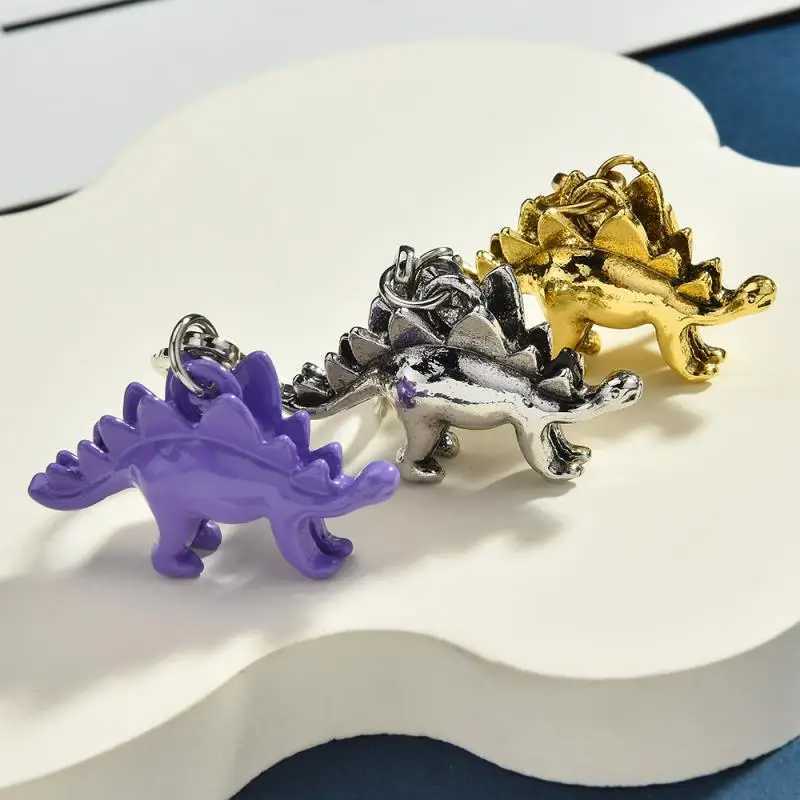 Exquisite High-end Flower Dinosaur Keychains For Women Y2k Bag Pendant Car Keyring Jewelry Gift Decoration Accessories M250604