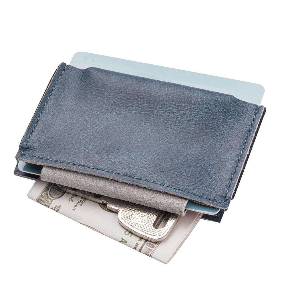 New Men's Genuine Leather Multi-Functional Portable Mini Sleeve Business Card Holder Compact Wallet