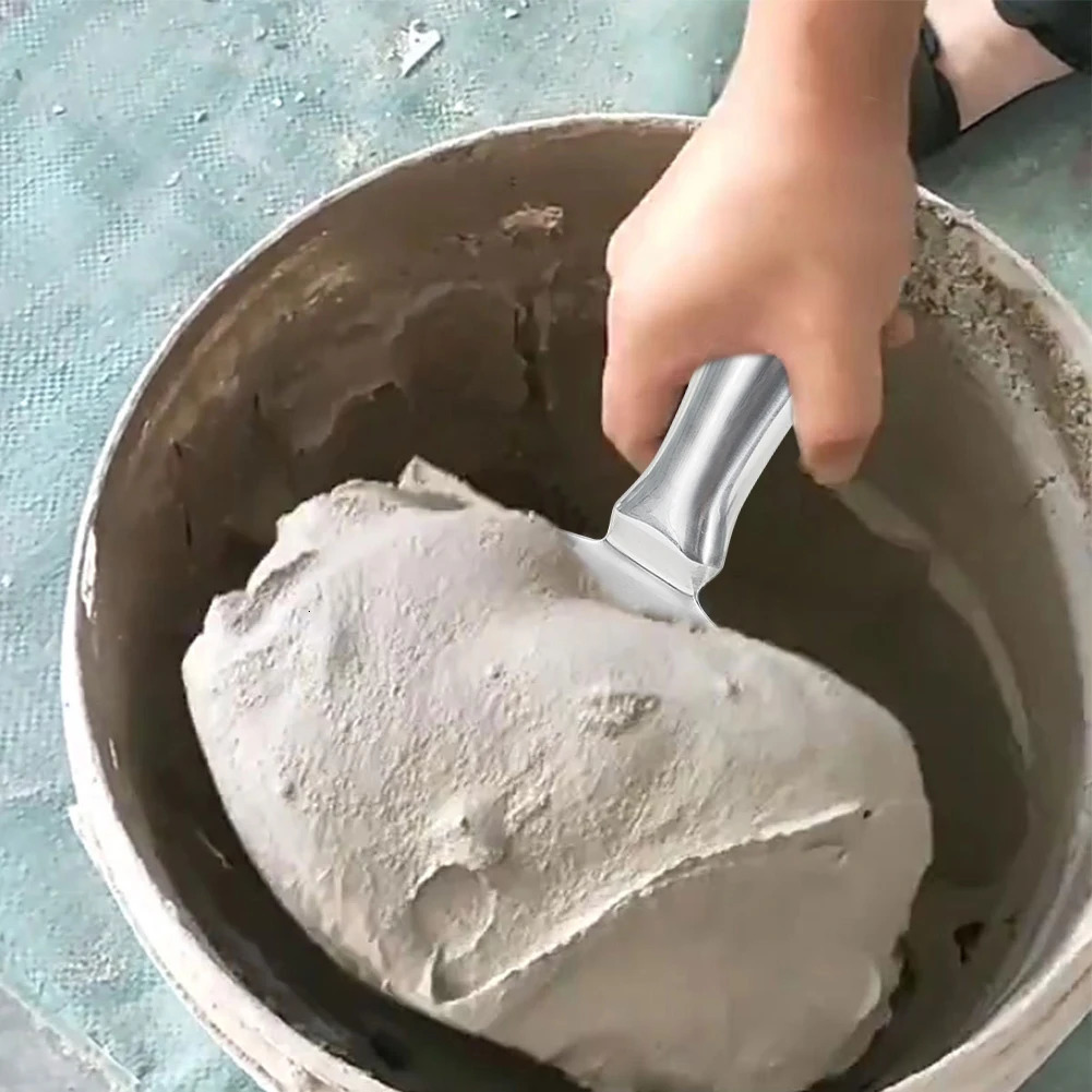 Stainless Steel Bucket Scoop Putty Knife Scraper Drywall and Plaster Tool for Clean Paint Mortar Etc 250527