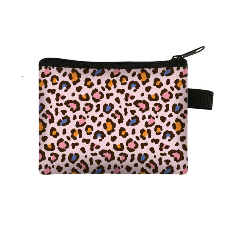 Leopard Print Small Coin Purse Simple ID Card Key Storage Bag Women Portable Clutch