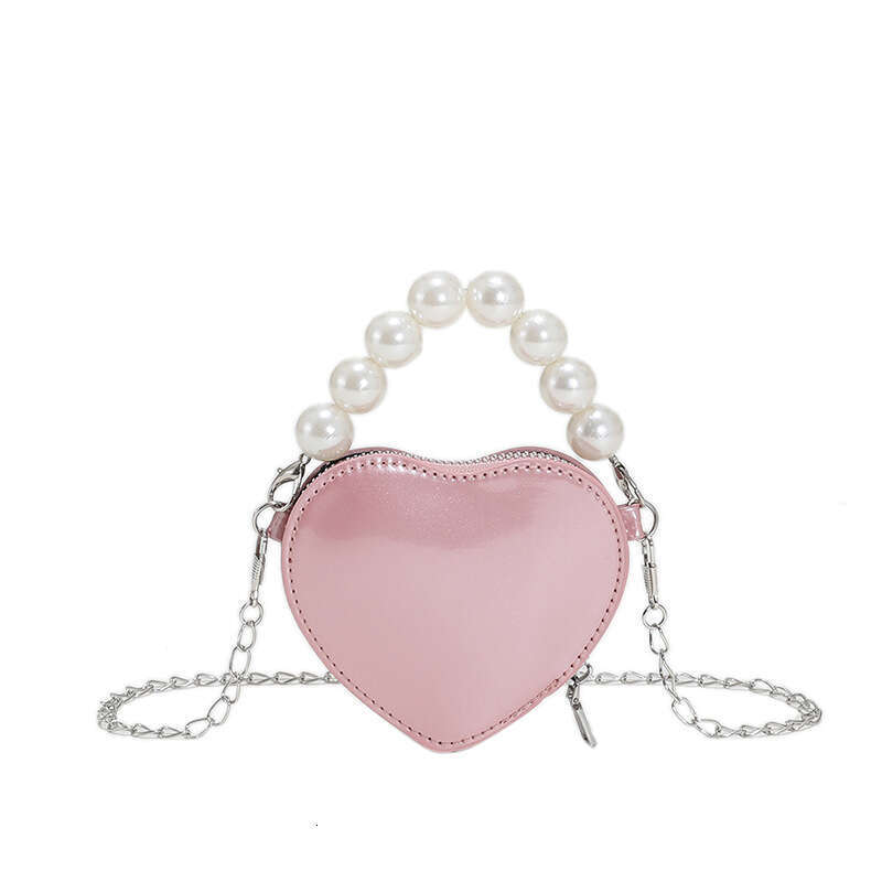 Women's New Korean Style Heart Mini Pearl Handbag Shoulder Crossbody Bag Lipstick Coin Purse