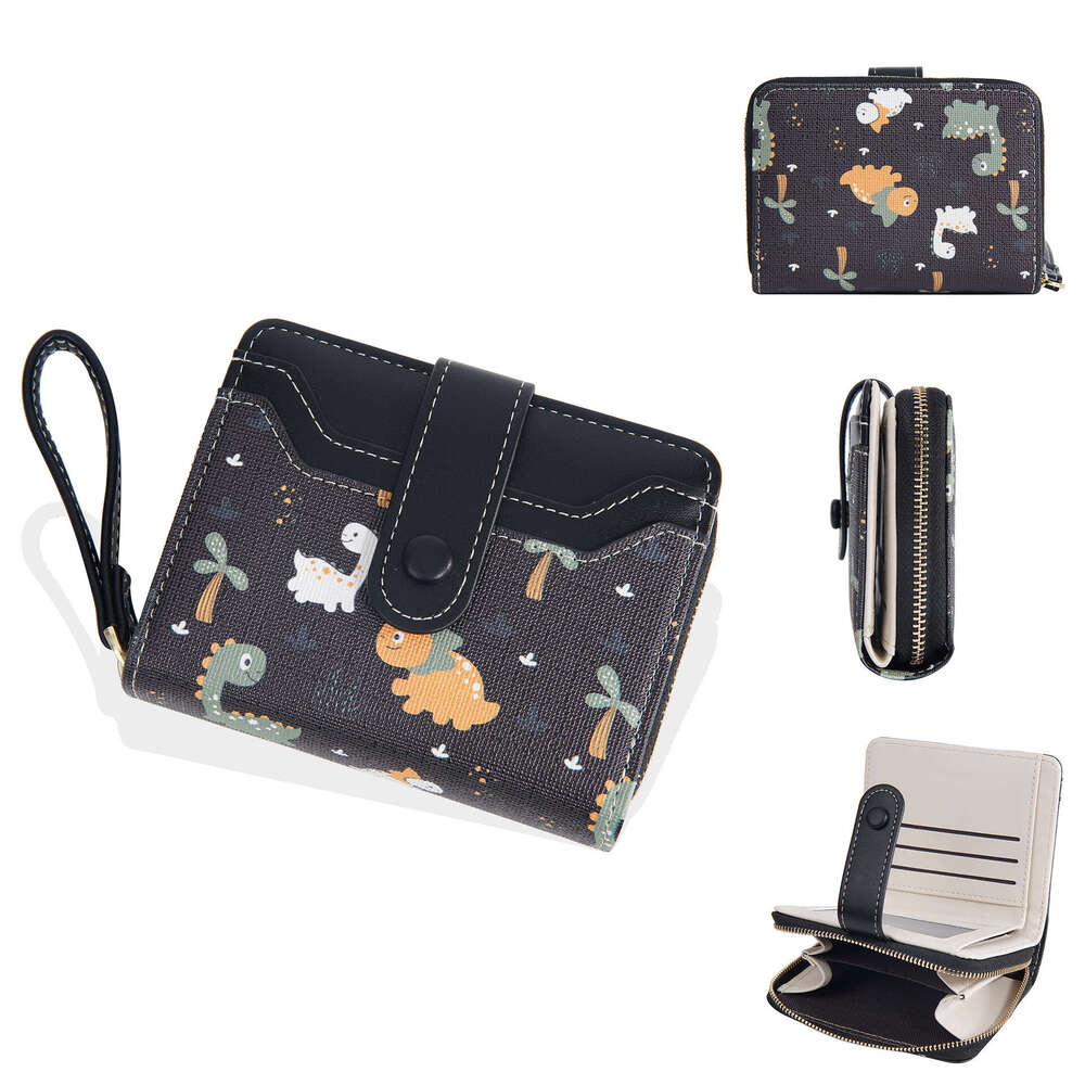New Baellerry for Women Cartoon Print Short Multi-Card Slot Zipper Wallet High-End Coin Purse