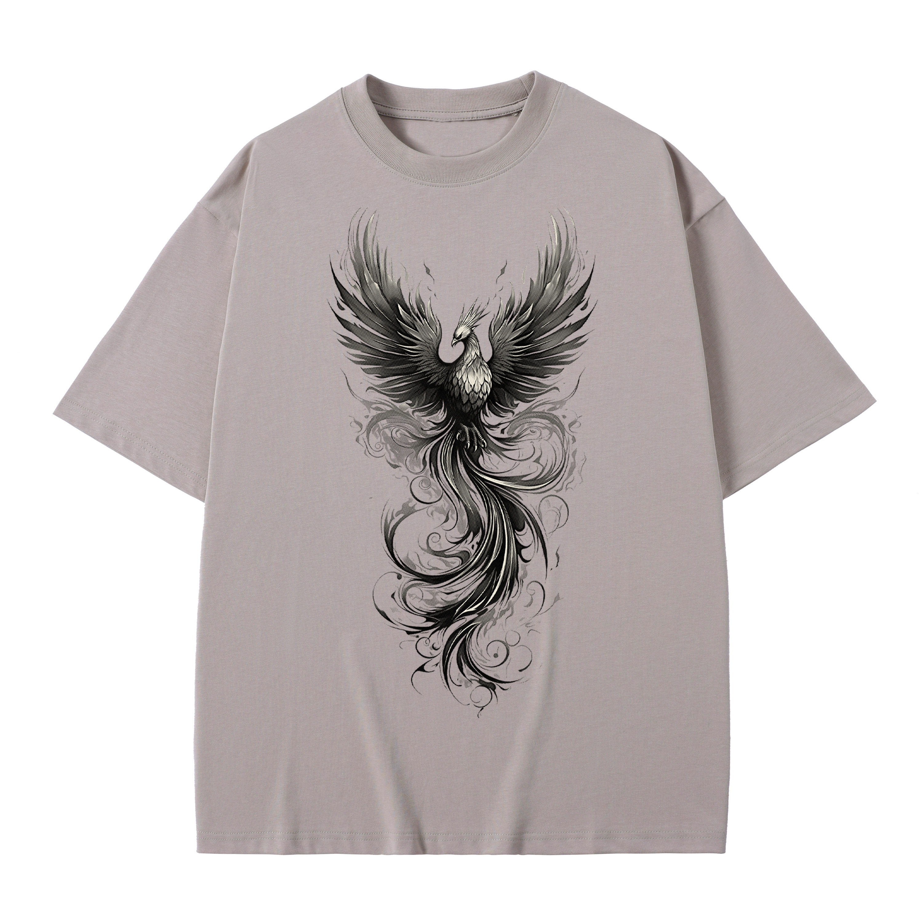 T-shirt men's top designer cotton T-shirt Silver the phoenix short sleeved clothing high-quality fashionable T-shirt BROADTRUE