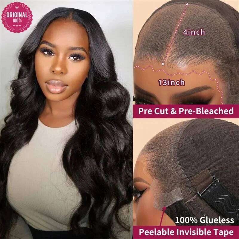 Beautyforever 3D Body Wave 7x5 Bye KNOTS Glueless Ready To Wear Brazilian Human Hair Wig Fits All Size Heads