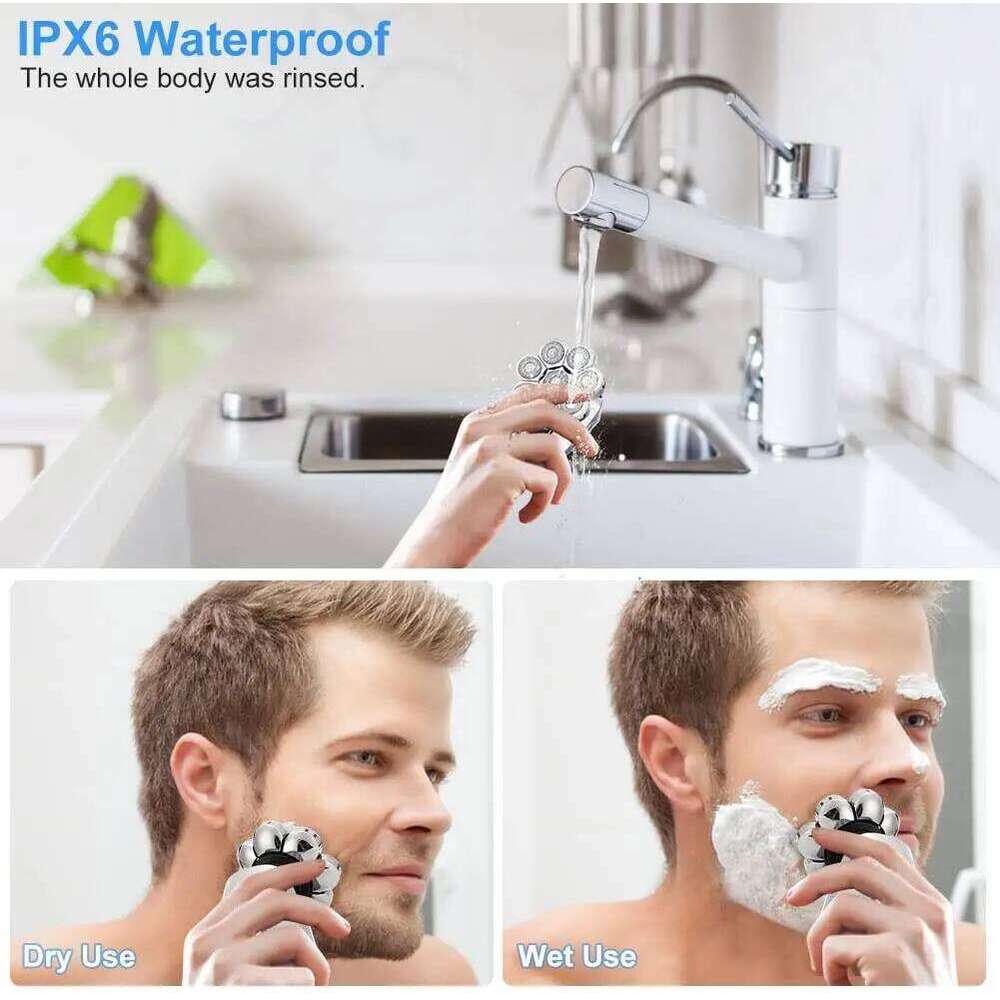 LED Display Electric Men 6-In-1 Upgrade Skull Razor Bald Head Shavers Grooming 8-Heads 4D Shaving Kit