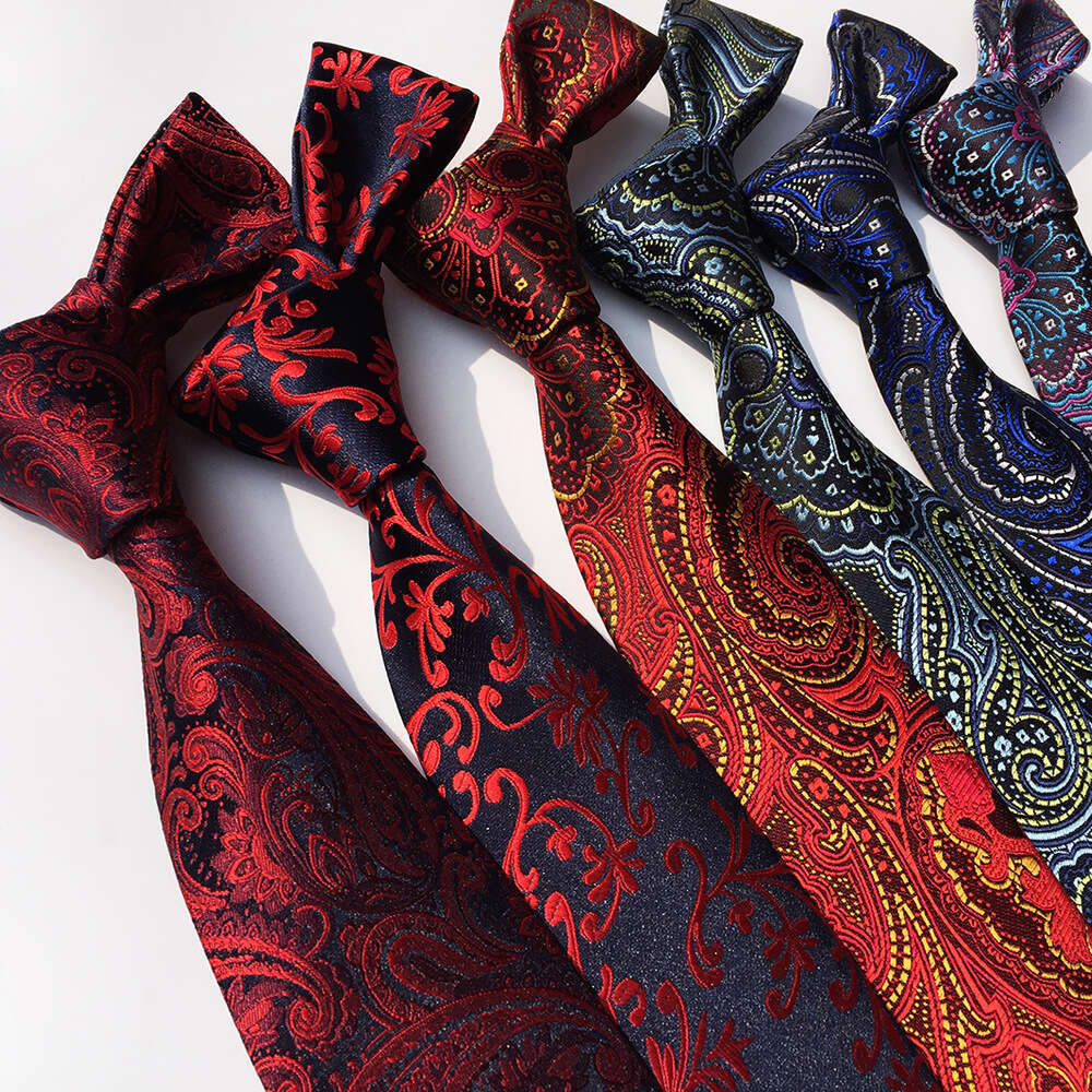2025 new paisley polyester large floral trendy social suit mens tie