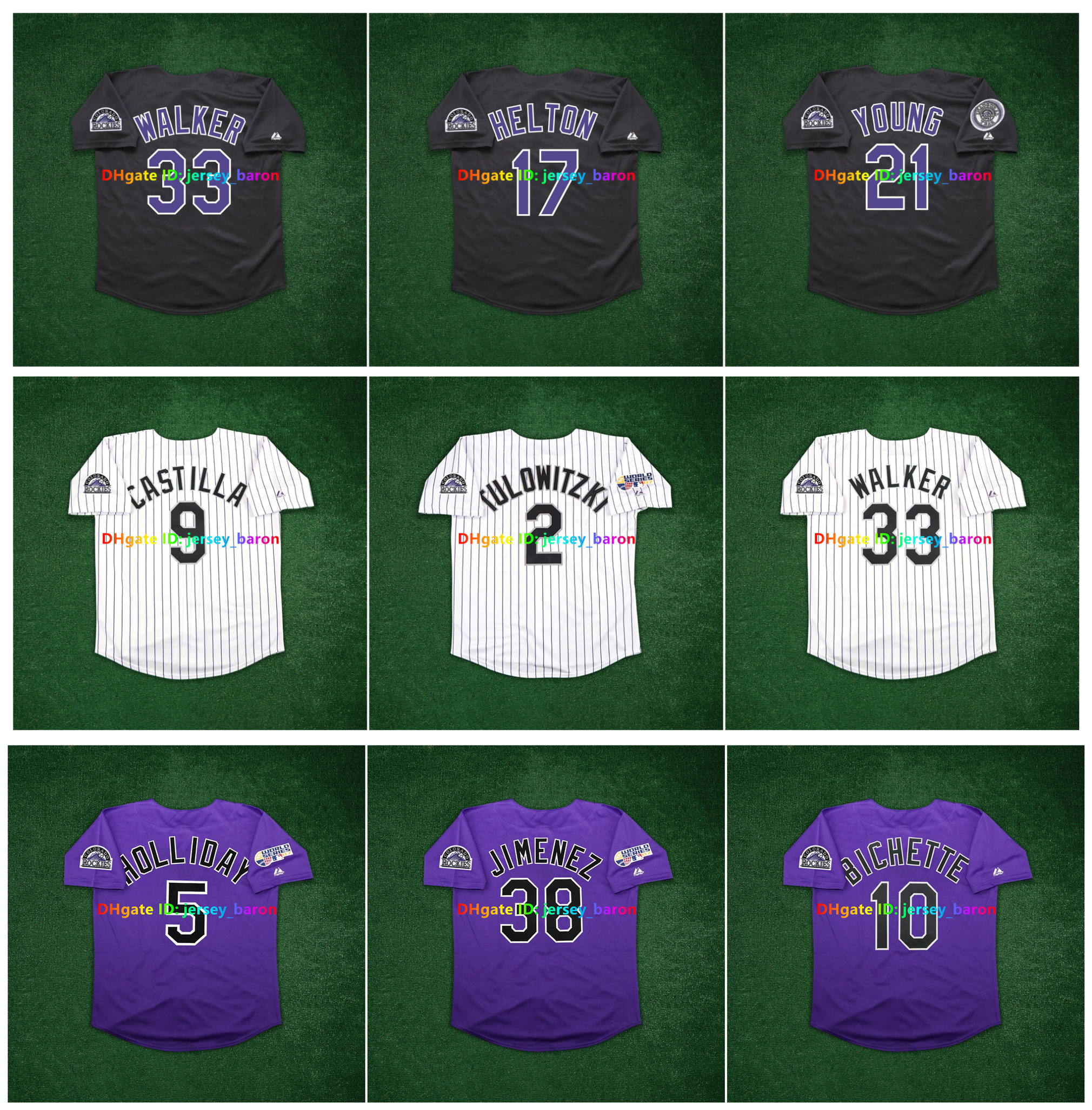 Troy Tulowitzki Todd Helton Rockies Baseball Jerseys Cooperstown World Series 1993 Todd Helton Eric Young Sr. Matt Holliday Andres Galarraga Ellis Burks Size S-4XL